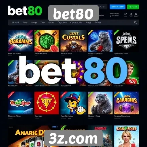Variedade de jogos disponíveis no bet80